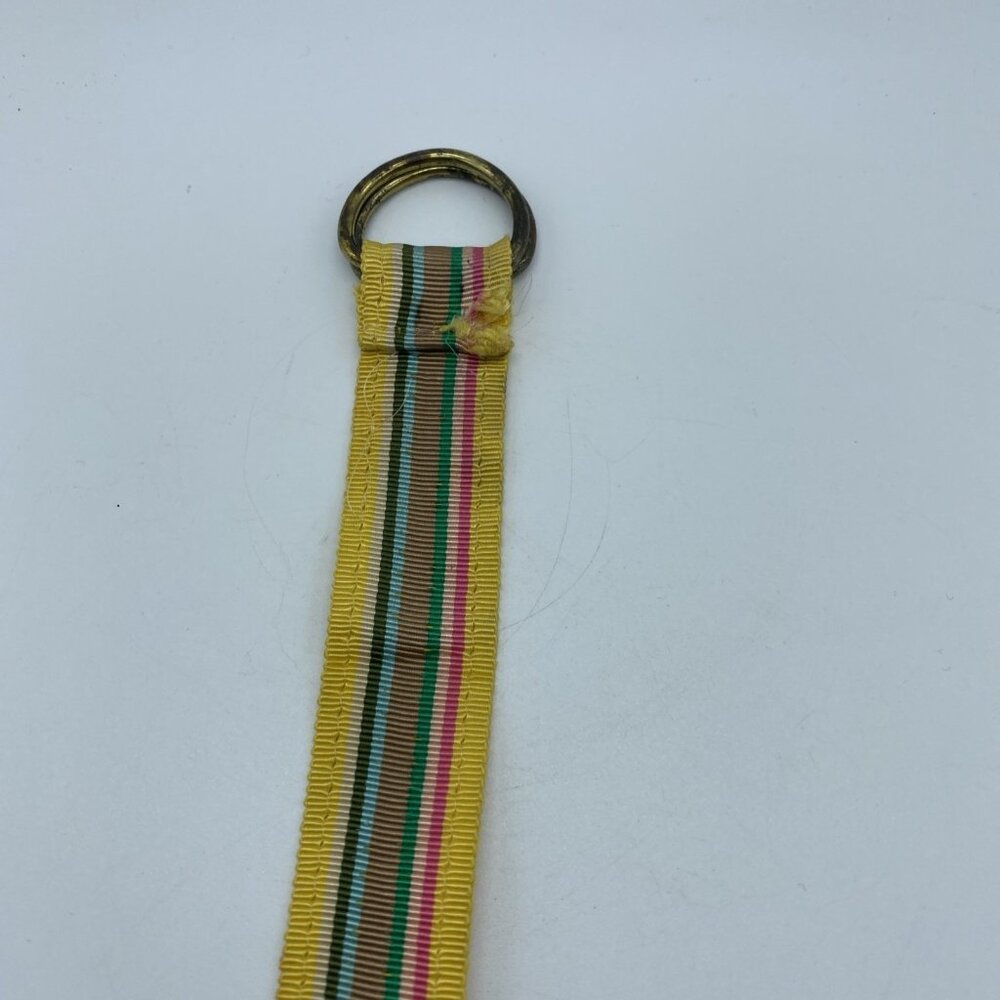 Unbranded Yellow Multicolor Striped D-Ring Belt Women's Size M End to End 31.5" - Picture 6 of 11